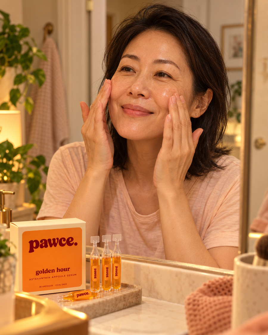 Pawce evening skincare lifestyle scene