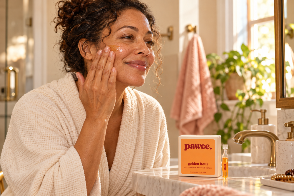 Pawce morning skincare lifestyle scene